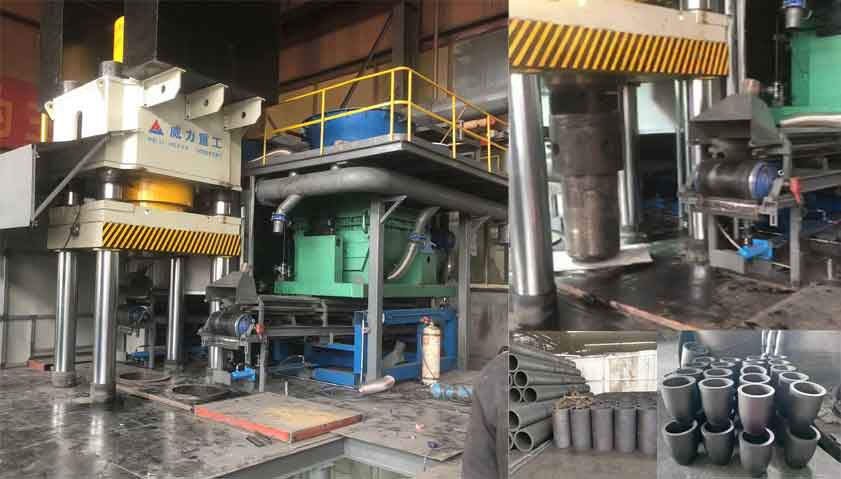 石墨碳素坩堝自動(dòng)化生產(chǎn)現(xiàn)場(chǎng)