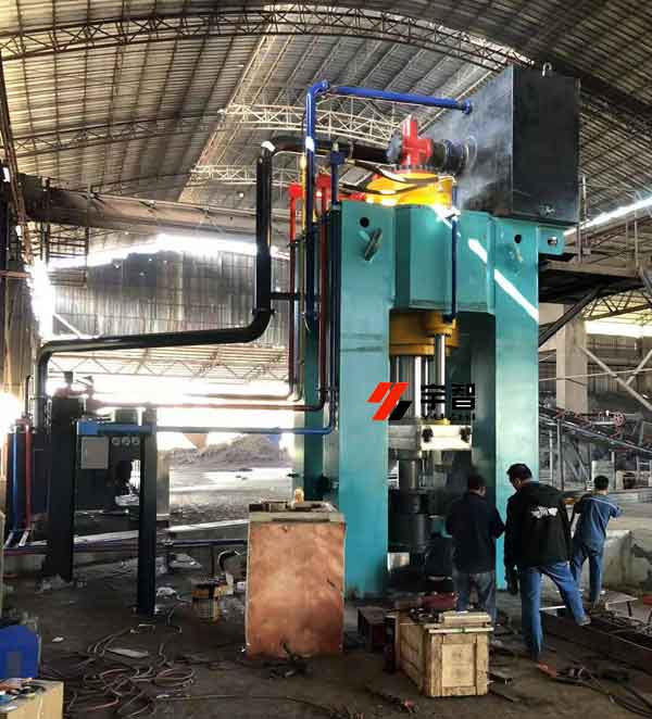 1600噸框架式鐵屑壓塊機客戶現場圖